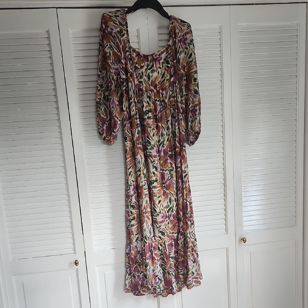 Carly Jean Los Angeles Multicolor Floral Long Sleeve Dress